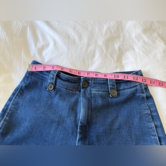 MOTHER | SZ 27 | Zipped Greaser Loop High Waist Crop Wide Leg Jeans Medium Wash - Picture 7 of 12